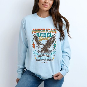 Simply Sage Market American Rebel Spirit Distressed Garment Dyed Long Sleeve - 1 of 4