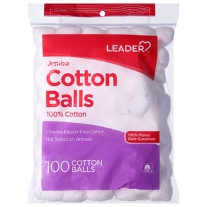 Leader Cotton Balls Jumbo 100 ct - 1 of 4