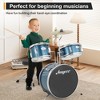Drum Set, 1 Wood/Metal AD-150 Three Drums Set,Includes Bass Drum, 2 Toms, Cymbal, Drum Sticks, Bass Pedal and Stool,Percussion Musical Instrument Gift - 3 of 4