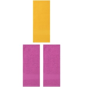 REGALWOVEN 3 Pack Solid Stripe Absorbent Soft Decorative Hand Towels for Bathroom 13" x 30" - 1 of 4