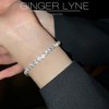 Round CZ Tennis Bracelet for Women Adjustable Chain Slide Bead White Gold Plated Ginger Lyne Collection - 3 of 4