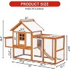 COZONY 74in Chicken Coop with Wheels, Mobile Wooden Poultry Cage for 6-10 Chickens - 4 of 4