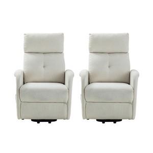 Set of 2 Gina Mid-century Power Remote Recliner with Metal Base| ART OF LIVING DESIGNS - 1 of 4