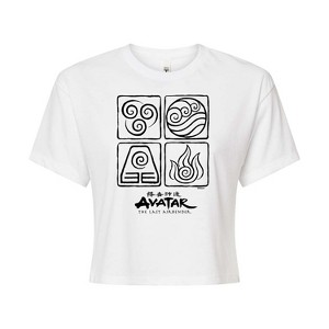 Women's - Avatar: The Last Airbender - Four Elements Cropped Graphic T-Shirt - 1 of 4