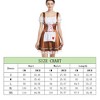 Women's Heart Pattern Fake 3-Piece Front Tie Front Strapless Blouse Cosplay Costume Set - 4 of 4
