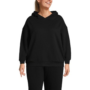 Lands' End Women's Serious Sweats Relaxed Long Sleeve Hoodie Sweatshirt - 1 of 3