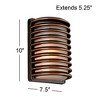 John Timberland Modern Industrial Outdoor Wall Light Fixture Rubbed Bronze Grid 10" Frosted Glass for Post Exterior Barn Deck House Porch Yard Patio - 4 of 4