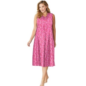 Dreams & Co. Plus Size Long Sleeveless Sleepshirt - 1 of 4