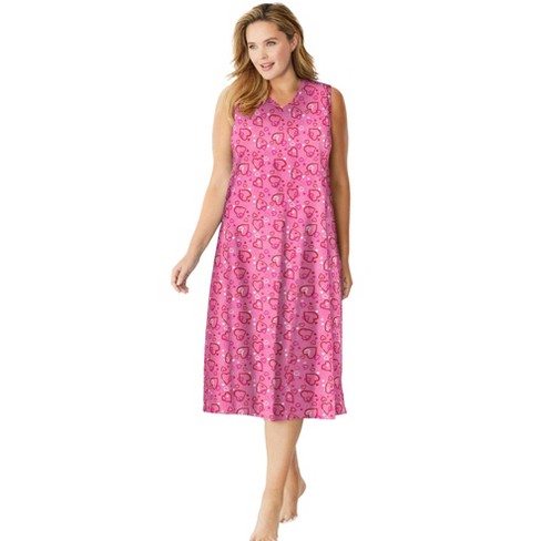 Dreams & Co. Women's Plus Size Long Sleeveless Sleepshirt, 7x/8x - Pink ...