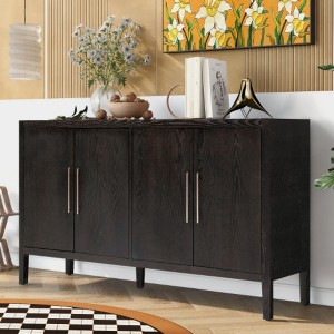 Storage Cabinet Sideboard Wooden Cabinet with 4 Metal handles - 1 of 4