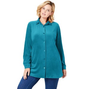 Woman Within Velour Shirt - 1 of 4