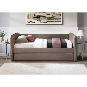 Twin Size Upholstered Daybed with Trundle for Bedroom - 1 of 4