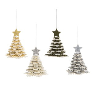 C&F Home Felt Christmas Tree  Christmas XMAS Ornament, Set of 4 - 1 of 1