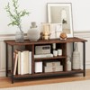 Tangkula TV Stand for TVs up to 50 Inches 3-Tier Industrial Entertainment Center with 2 Open Compartments & Adjustable Shelf with Power Outlet Brown - 3 of 4