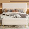 2 Pieces Bedroom Sets, Queen Size Upholstered Bed, Modern Footstool With Storage-Cuddlewood - 2 of 4