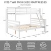 MAYEERTY Twin over Full Bunk Bed with Ladder, Wooden Bed Frame with High Guardrail and Ladder for Kids, No Box Spring Needed, White - 4 of 4