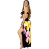 LA LEELA Women's Bikini Beach Wrap Swimwear Cover up Bathing suit Summer Wraps Swimsuit Sarong Skirts for Women One Size Black, Floral - 4 of 4