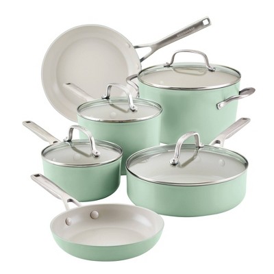 Hard Porcelain Enamel Nonstick Cookware Pots and Pans Set, 12-Piece,  Cooking Pots Set,Cutlery (Color : 5)