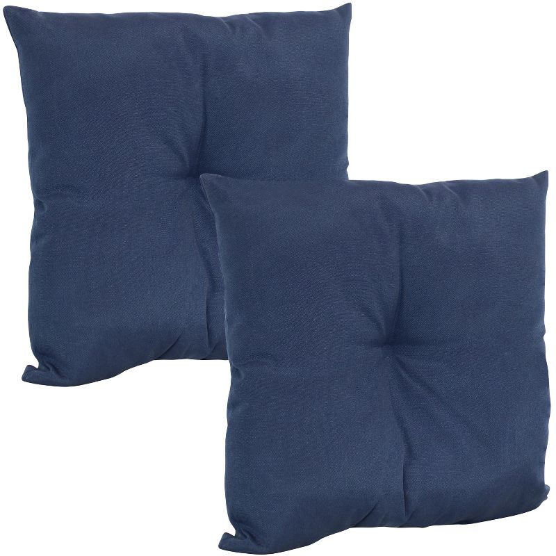 Sunnydaze Indoor/Outdoor Weather-Resistant Polyester Square Tufted Pillow with Zipper Closures - 19" - 2pk, 1 of 10