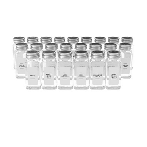 Spaceaid 24 Pcs Empty 4oz Spice Jars With Labels : Target