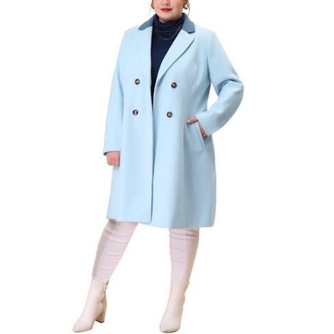 Plus Size - Outlander Navy Double-Breasted Swing Coat - Torrid