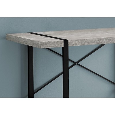 Vynxaria 48" Grey Laminate Black Metal Computer Desk Modern Home Office Workstation for Laptop