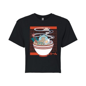 Women's - Instant Message - Ramen Frog Yum Cropped Graphic T-Shirt - 1 of 4