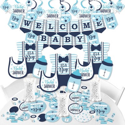 Big Dot of Happiness It's a Boy - Blue Baby Shower Supplies - Banner Decoration Kit - Fundle Bundle