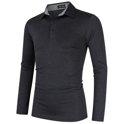 Golf Shirts for Men,Long Sleeve,Polo,Casual Collared T-Shirt,Stylish Quick Dry Polo Shirt