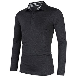 Golf Shirts for Men,Long Sleeve,Polo,Casual Collared T-Shirt,Stylish Quick Dry Polo Shirt - 1 of 4