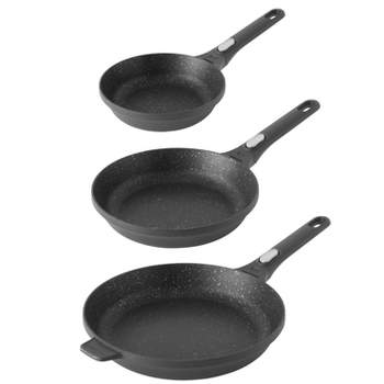 BergHOFF Gem 3Pc Non-stick Cookware  Graduated Fry Pans Set