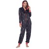 Ashford & Brooks Women's Mink Fleece Hooded One Piece Pajama Jumpsuit - 2 of 4