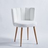 Modern Dining Chair Set of 2, with Iron Tube Wood Color Legs, Shorthair Cushions and Comfortable Backrest, for Dining Room, Living Room, Cafe - 2 of 4