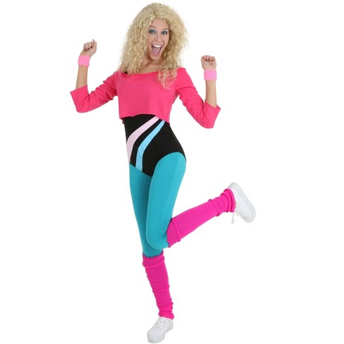 HalloweenCostumes.com X Large Women Women's 80's Workout Girl, Pink/Blue
