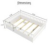 Toddler Bed with Safety Fence and Door, Wooden Floor Bed Frame for Kids’ Sleep, Play, and Reading Space – The Pop Home - 4 of 4