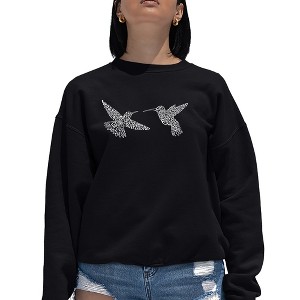 LA Pop Art Hummingbirds - Women's Word Art Crewneck Sweatshirt - 1 of 4