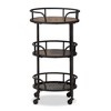 Bristol Rustic Industrial Style Metal and Wood Mobile Serving Cart - Brown - Baxton Studio - 2 of 4