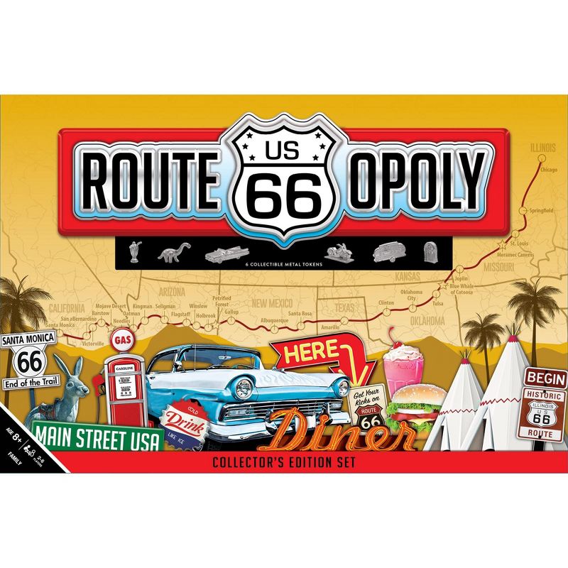 MasterPieces Opoly Family Board Games - Route 66 Opoly, 1 of 7
