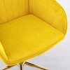 TiramisuBest Bright Yellow Velvet Office Chair with Gold Base, Wide Backrest & Stability - 2 of 4