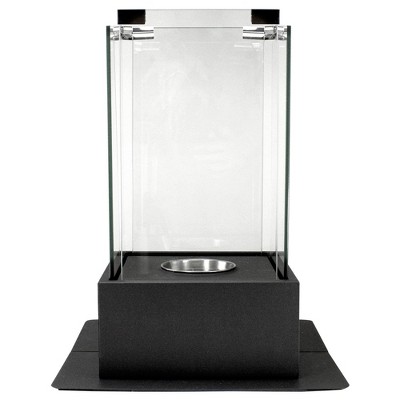 Modern Black Glass Bio Ethanol Tabletop Fireplace