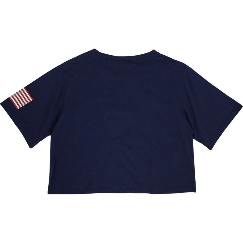 Anna-Kaci Women's Letter Print Crop Top Short Sleeve July 4th USA Flag T-Shirt, 3 of 6