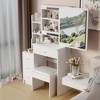 KTMBDW Vanity Desk with Right sliding mirror, Vanity Desk Set with 4 Storage Drawer and Cushioned Stool for Bedroom - 4 of 4