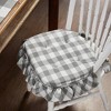 Annie Buffalo Check Grey Ruffled Chair Pad 16.5x18 - 4 of 4