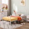 FurnitureR Twin Size Metal Bed Frame with Headboard and Footboard, Steel Slats Support, Noise-Free, Underbed Storage, White - 4 of 4