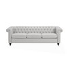 Traditional Chesterfield Style 3-Seater Sofa with Deep Tufting & Plush Upholstery for Living Room - 3 of 4