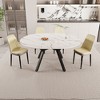 NicBex 47-63" Dining Table Set for 4 Modern Extendable Dining Table Metal Legs with 4 PU Chairs - 4 of 4