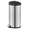 EKO 45L Aria Semi-Round Stainless Steel Resin Lid Step Trash Can no liner: Kitchen Garbage Can, 45 Liter, Silver - 2 of 4