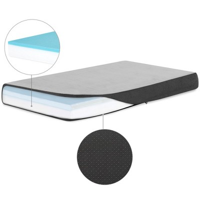 Ash Grey Medium Orthopedic Elevated Chew Resistant Pet Mattress