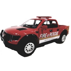 KiNSMART 2013 Ford F-150 SVT Raptor Supercrew 1:46 Scale 5" Die Cast Metal Model Toy Truck (Rescue - Fire) - 1 of 4
