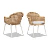 2 Piece Outdoor Patio Arm Chairs with Sunbrella Cushions Weather Resistant Dining or Accent Chairs with Lattice Backrest for Garden-Maison Boucle - 3 of 4